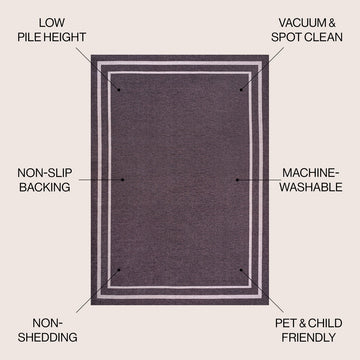 Sloane Classic 2-stripe Border Washable Area Rug